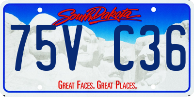 SD license plate 75VC36