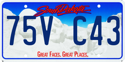 SD license plate 75VC43