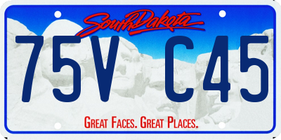 SD license plate 75VC45