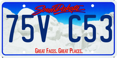 SD license plate 75VC53