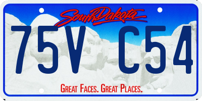 SD license plate 75VC54