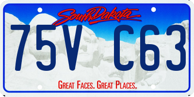 SD license plate 75VC63