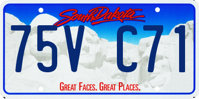 SD license plate 75VC71