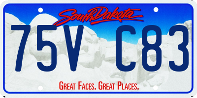 SD license plate 75VC83