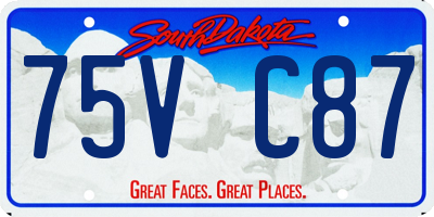 SD license plate 75VC87