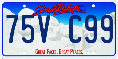 SD license plate 75VC99