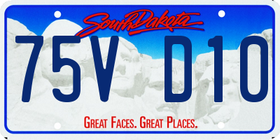 SD license plate 75VD10