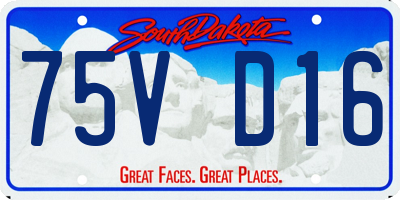 SD license plate 75VD16