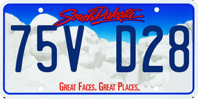 SD license plate 75VD28