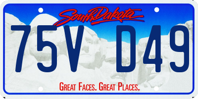 SD license plate 75VD49