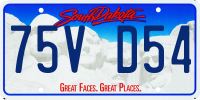 SD license plate 75VD54