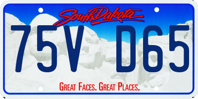 SD license plate 75VD65