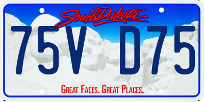 SD license plate 75VD75