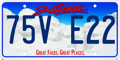 SD license plate 75VE22