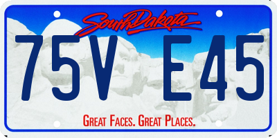 SD license plate 75VE45