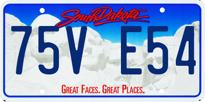 SD license plate 75VE54