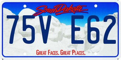 SD license plate 75VE62
