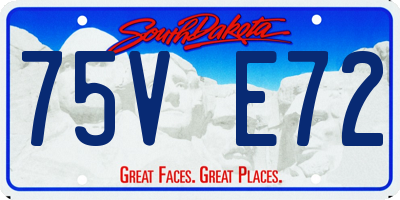SD license plate 75VE72