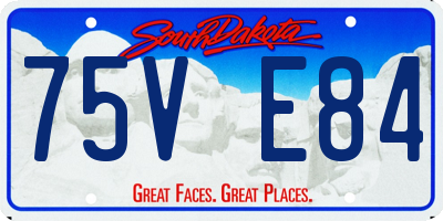 SD license plate 75VE84