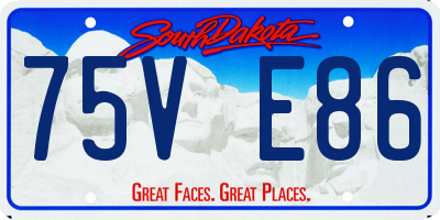 SD license plate 75VE86