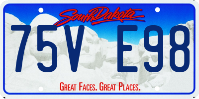 SD license plate 75VE98