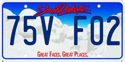 SD license plate 75VF02