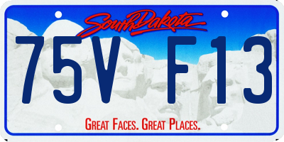 SD license plate 75VF13