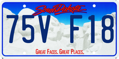 SD license plate 75VF18