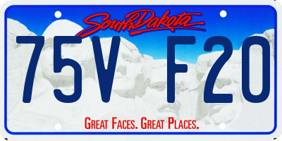 SD license plate 75VF20