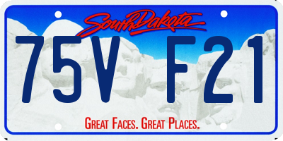 SD license plate 75VF21