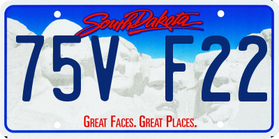 SD license plate 75VF22