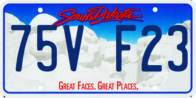 SD license plate 75VF23