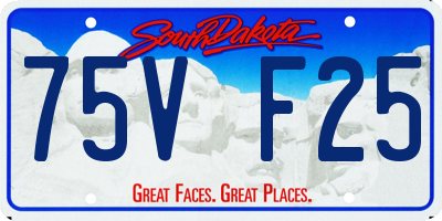 SD license plate 75VF25