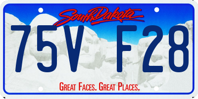 SD license plate 75VF28
