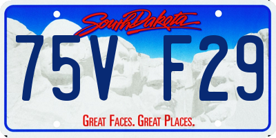 SD license plate 75VF29