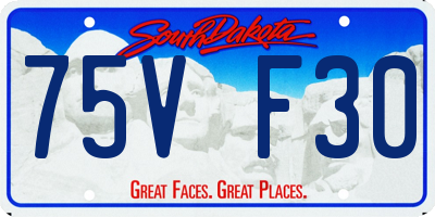 SD license plate 75VF30