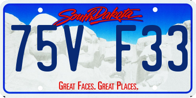 SD license plate 75VF33
