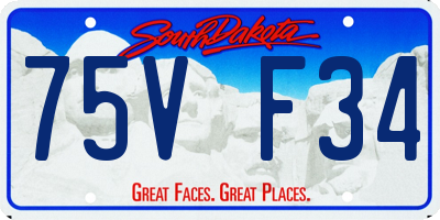 SD license plate 75VF34