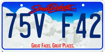 SD license plate 75VF42