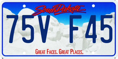 SD license plate 75VF45