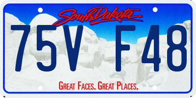 SD license plate 75VF48