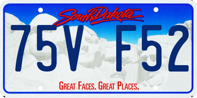 SD license plate 75VF52