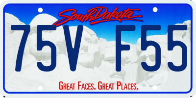 SD license plate 75VF55