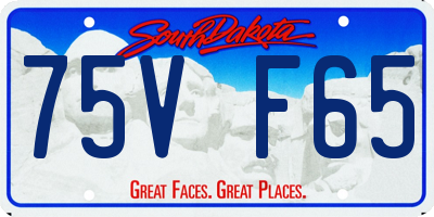 SD license plate 75VF65