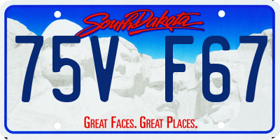 SD license plate 75VF67