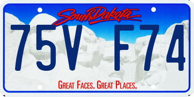 SD license plate 75VF74