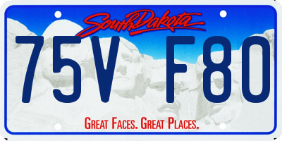 SD license plate 75VF80