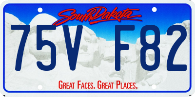 SD license plate 75VF82