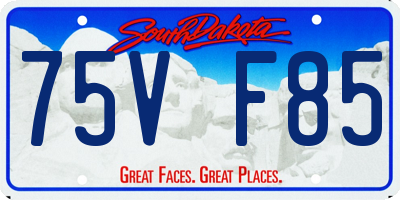 SD license plate 75VF85