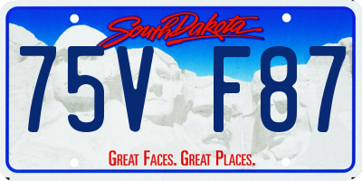 SD license plate 75VF87